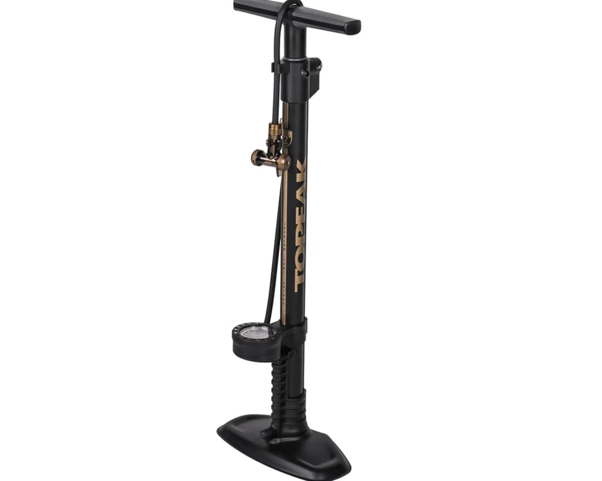 Topeak Pumps & Co2|Pumps & Co2|JoeBlow Tubi 2Stage Floor Pump (Black/Gold) (For Tubeless & Tubed)