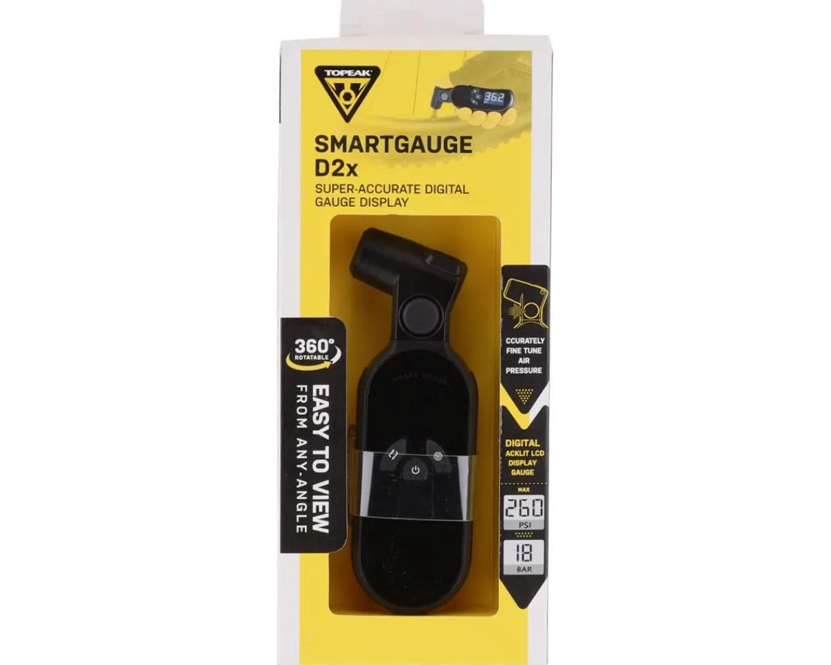 Topeak Pumps & Co2|Pumps & Co2|SmartGauge D2X Pressure Gauge (Black) (Presta/Schrader)