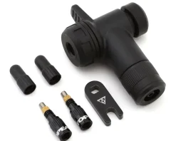 Topeak Tubeless Tire Tools|Tubeless Accessories|TurboFlow Valve Combo w/ RapidHead Pump Head (Black)