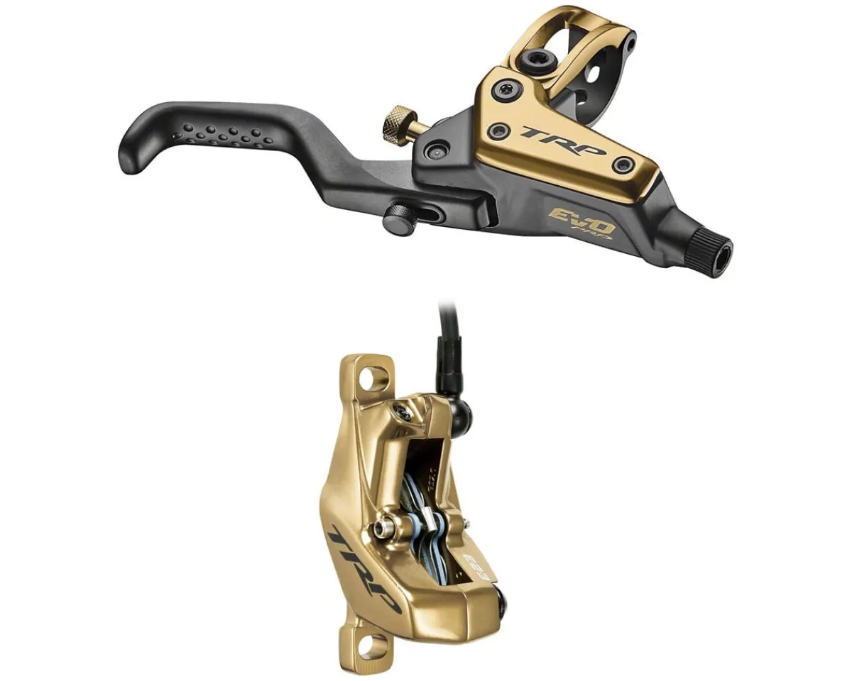 TRP Brakes|DHR EVO Pro Disc Brake & Lever (Gold) (HD-M9040) (4-Piston) (Right) (Hydraulic) (Post Mount)