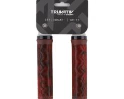 TRUVATIV Grips & Handlebar Tape|Descendant Lock-On Grips (Red/Black Marble) (133mm)