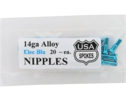 USA Brand Wheels & Parts|14g Alloy Nipples (Electric Blue) (Bag of 20)