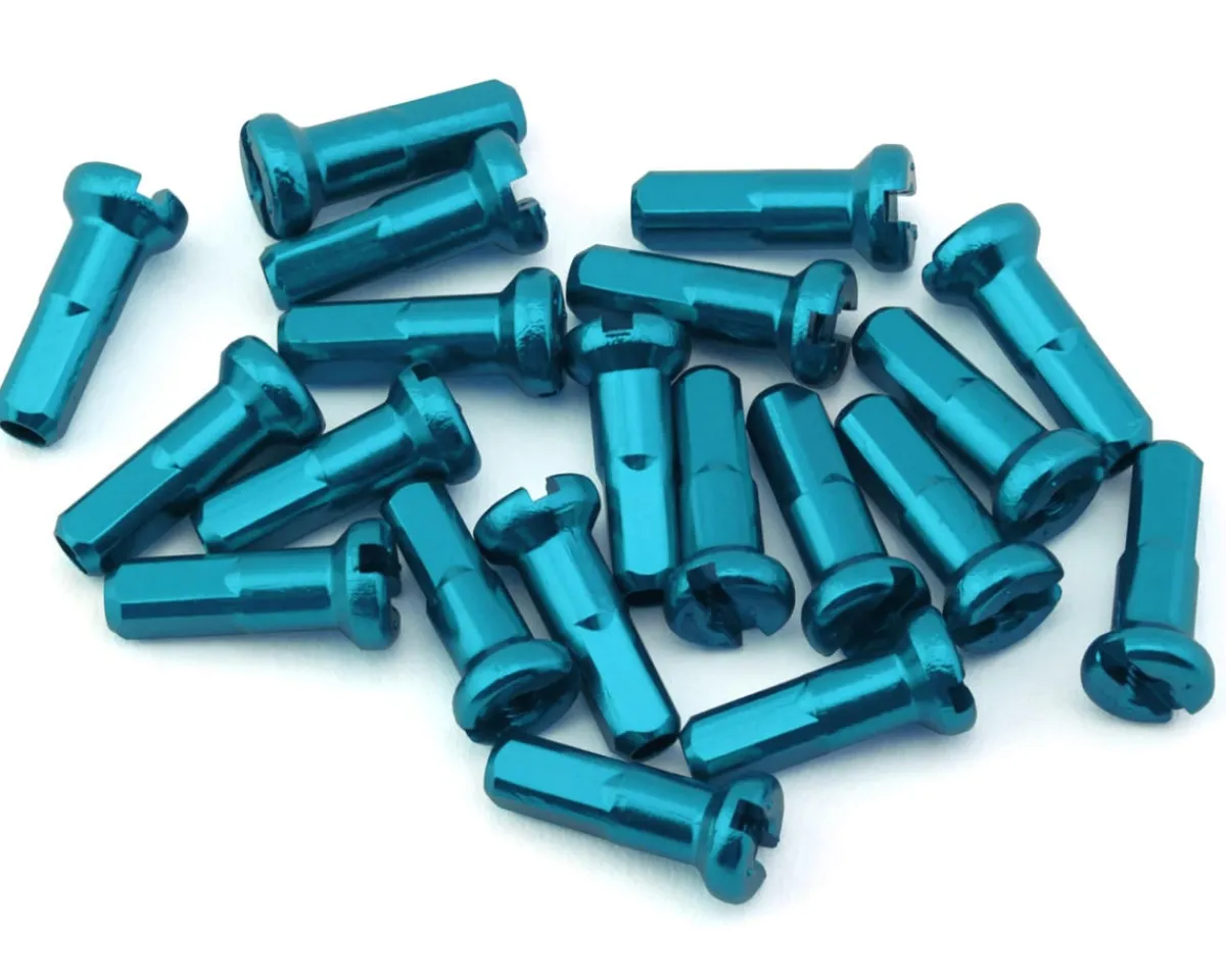 USA Brand Wheels & Parts|14g Alloy Nipples (Electric Blue) (Bag of 20)