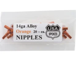 USA Brand Wheels & Parts|14g Alloy Nipples (Orange) (Bag of 20)