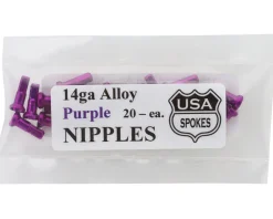 USA Brand Wheels & Parts|14g Alloy Nipples (Purple) (Bag of 20)