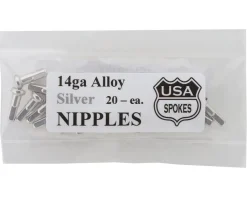 USA Brand Wheels & Parts|14g Alloy Nipples (Silver) (Bag of 20)