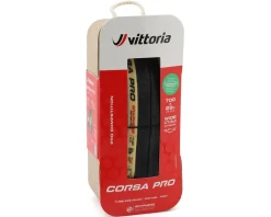Vittoria Tires|Holiday Shopping|Corsa Pro Cotton Tubeless Road Tire (Tan Wall) (700c) (29mm) (For Wide Rim)