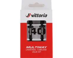 Vittoria Tubeless Tire Tools|Tubeless Accessories|Multiway Tubeless Valves (Black) (Pair) (40mm)