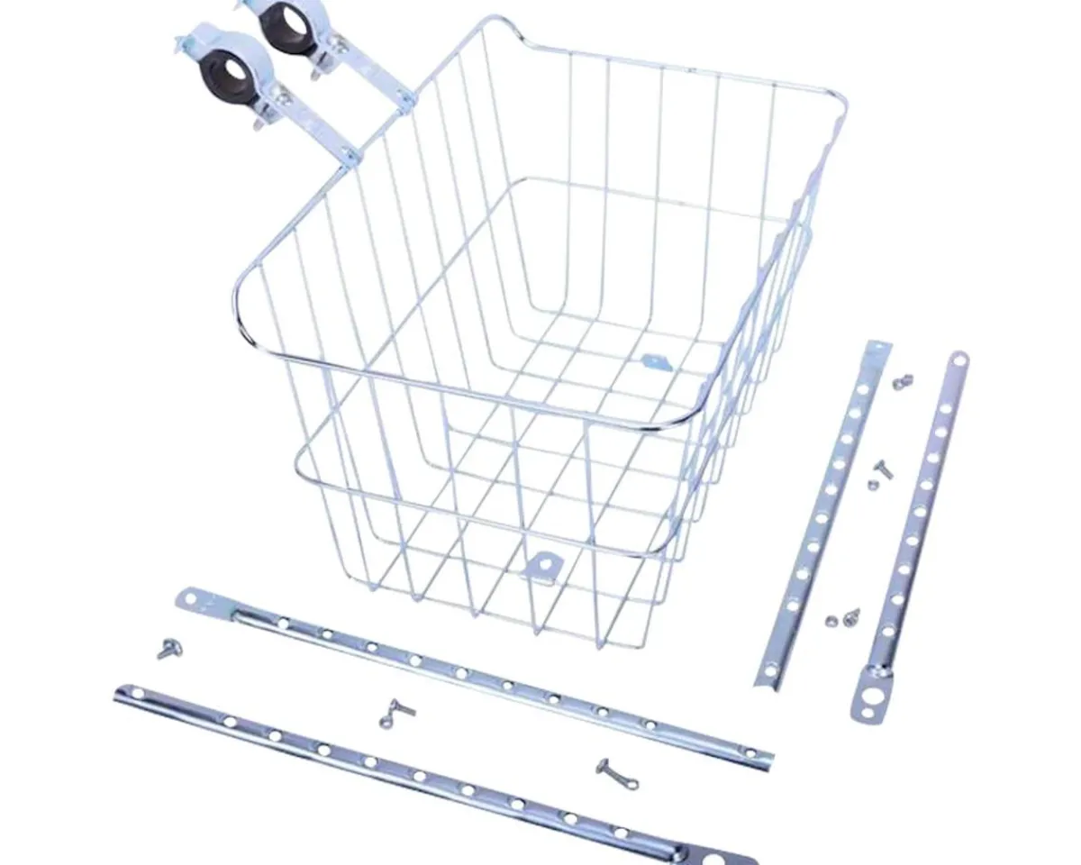 Wald Racks, Fenders, & Trailers|1512 Front Basket (Silver) (w/ Adjustable Legs)