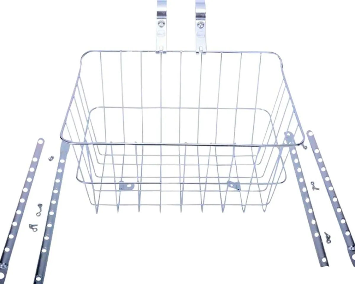 Wald Racks, Fenders, & Trailers|1512 Front Basket (Silver) (w/ Adjustable Legs)