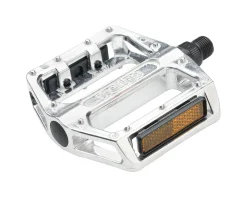Wellgo Pedals & Cleats|B087 Platform Pedals (Silver) (Aluminum) (Molded Pins) (9/16") (Standard)