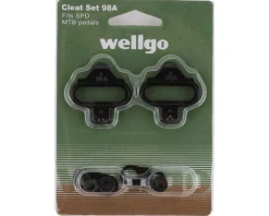 Wellgo Shoes|Pedals & Cleats|Clipless Cleats for SPD Style Pedals (Black) (98A) (4°)