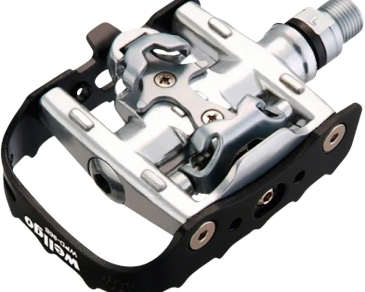 Wellgo Pedals & Cleats|WPD-95B Pedals (Black/Silver) (Dual-Purpose)