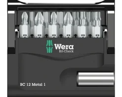 Wera Tools|Bit-Check 12 Metal 1 Bit Holder & Bit Set (1/4" Drive)