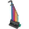 Wera Tools|950/9 Hex-Plus Multicolor 3 L-Key Wrench Set (Metric) (w/ Wall Holder/Base)
