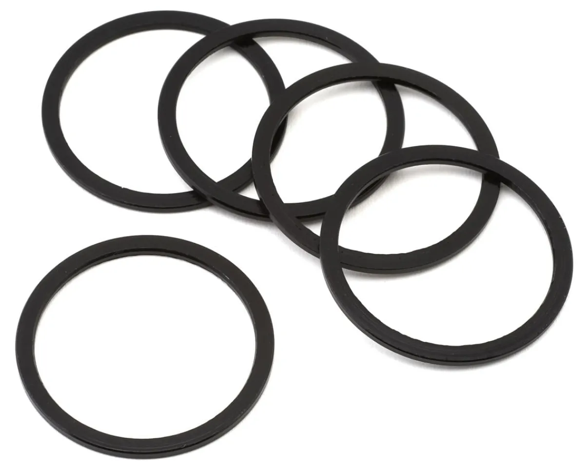 Wheels Manufacturing Headsets & Spacers|Aluminum Headset Spacer (Black) (1-1/8'') (1.5mm) (5 Pack)
