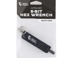 Wolf Tooth Components Tools|6-Bit Hex Wrench Multi-Tool With Key Chain (Black)
