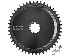 Wolf Tooth Components Chainrings & Accessories|Direct Mount Aero Chainring (Black) (Drop-Stop B) (Single) (46T) (For SRAM 8-Bolt Cranksets)