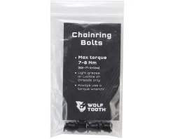 Wolf Tooth Components Chainrings & Accessories|Dual Hex Fitting Chainring Bolts (Black) (6mm) (4 Pack) (For 1x Use)