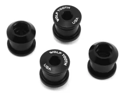 Wolf Tooth Components Chainrings & Accessories|Dual Hex Fitting Chainring Bolts (Black) (6mm) (4 Pack) (For 1x Use)