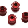 Wolf Tooth Components Chainrings & Accessories|Dual Hex Fitting Chainring Bolts (Red) (6mm) (4 Pack) (For 1x Use)