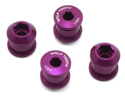 Wolf Tooth Components Chainrings & Accessories|Dual Hex Fitting Chainring Bolts (Purple) (6mm) (4 Pack) (For 1x Use)