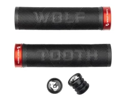 Wolf Tooth Components Grips & Handlebar Tape|Echo Lock-On Grips (Black/Red)