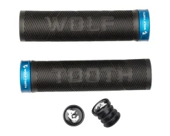 Wolf Tooth Components Grips & Handlebar Tape|Echo Lock-On Grips (Black/Blue)