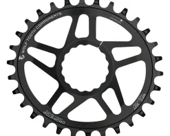 Wolf Tooth Components Chainrings & Accessories|Elliptical Direct Mount Chainring (Black) (Drop-Stop A) (Single) (6mm Offset) (32T) (Race Face Cinch)