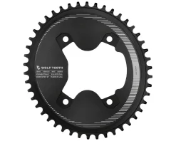 Wolf Tooth Components Chainrings & Accessories|Replacement Parts|Elliptical Aero Chainring (Black) (GRX 800 Series) (Drop-Stop ST) (Single) (46T) (110mm Shimano Asym. BCD)