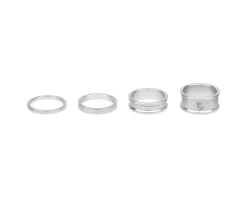 Wolf Tooth Components Headsets & Spacers|1-1/8" Headset Spacer Kit (Raw Silver) (3, 5, 10, 15mm)