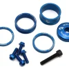 Wolf Tooth Components Headsets & Spacers|Headset Spacer BlingKit (Blue) (3, 5, 10, 15mm) (w/ Bottle Cage Bolts)