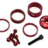 Wolf Tooth Components Headsets & Spacers|Headset Spacer BlingKit (Red) (3, 5, 10, 15mm) (w/ Bottle Cage Bolts)