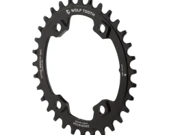 Wolf Tooth Components Chainrings & Accessories|PowerTrac Elliptical Chainring (Black) (Drop-Stop A) (Single) (32T) (96mm Shimano Asym. BCD) (XT M8000/SLX M7000)
