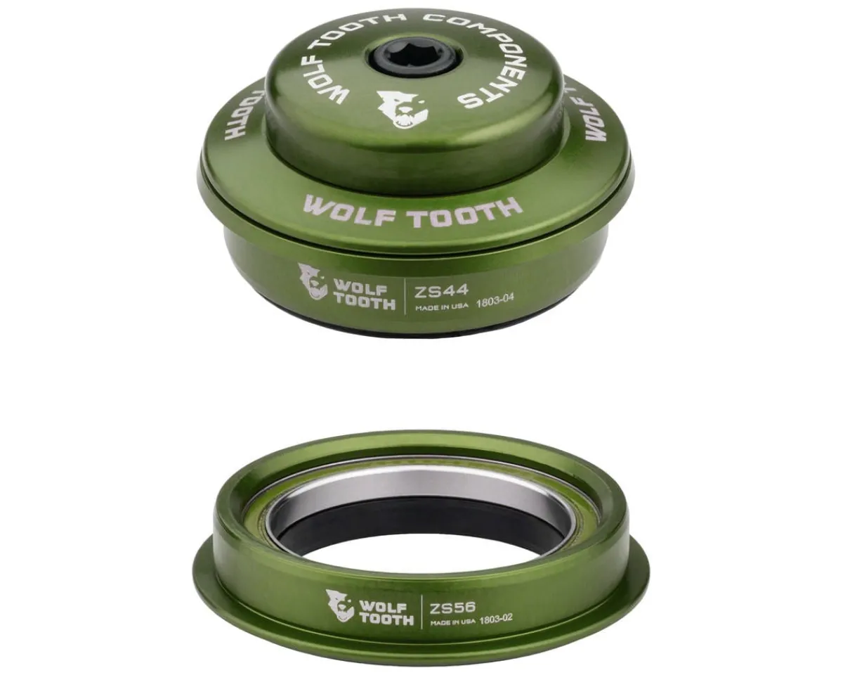 Wolf Tooth Components Headsets & Spacers|Premium Headset (Olive) (1 1/8" to 1 1/2") (ZS44/28.6) (ZS56/40)