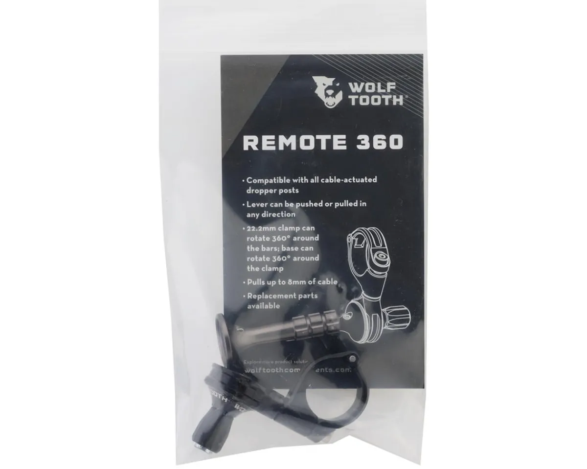 Wolf Tooth Components Seatposts & Clamps|ReMote 360 Dropper Post Lever (Black) (22.2mm Clamp)