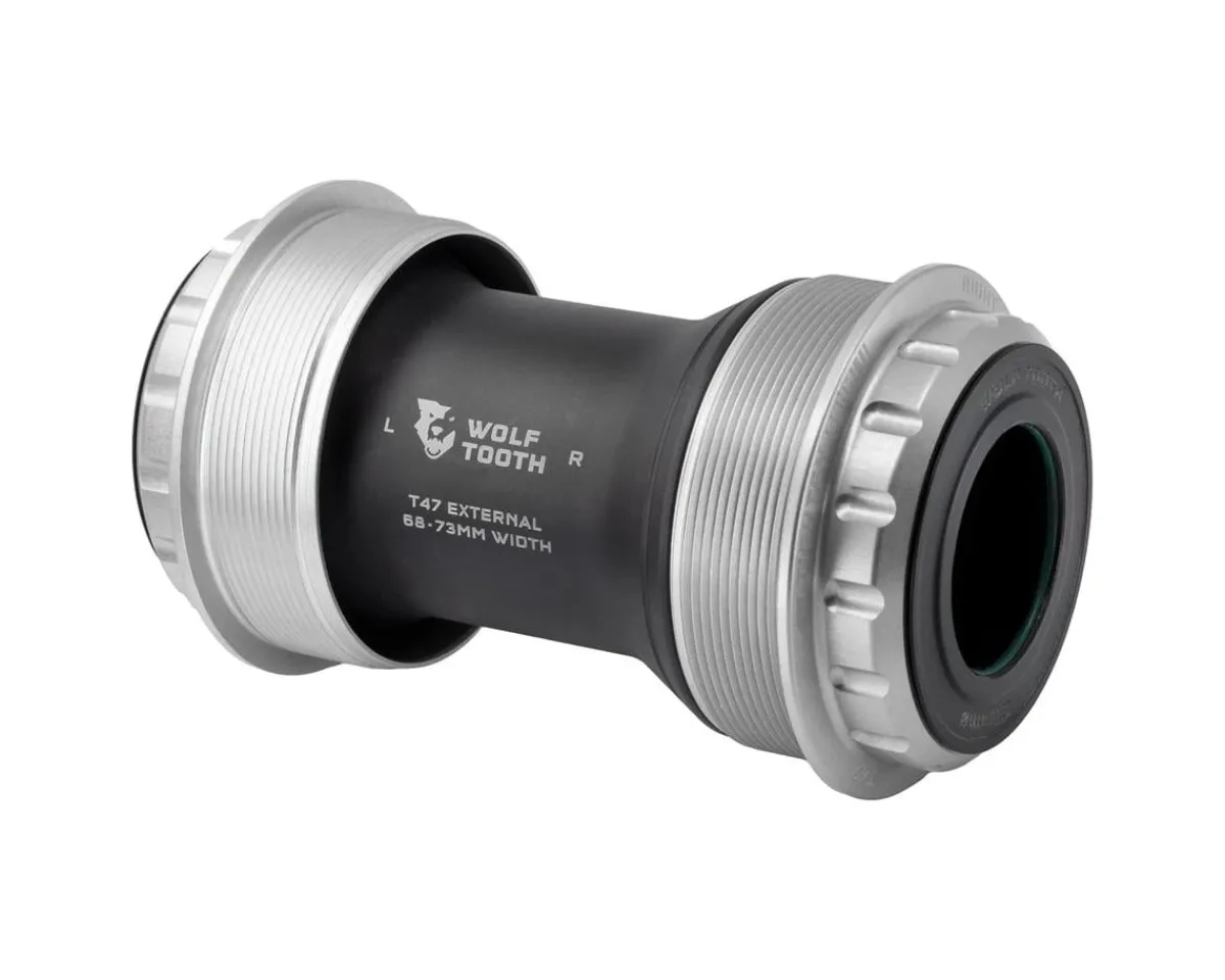 Wolf Tooth Components Bottom Brackets & Parts|T47 External Bottom Bracket (Raw Silver) (24mm | Shimano) (68/73mm)