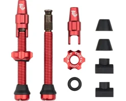 Wolf Tooth Components Tubeless Tire Tools|Tubeless Accessories|Tubeless Valve Stem Kit For Clik Valve (Red) (44mm)