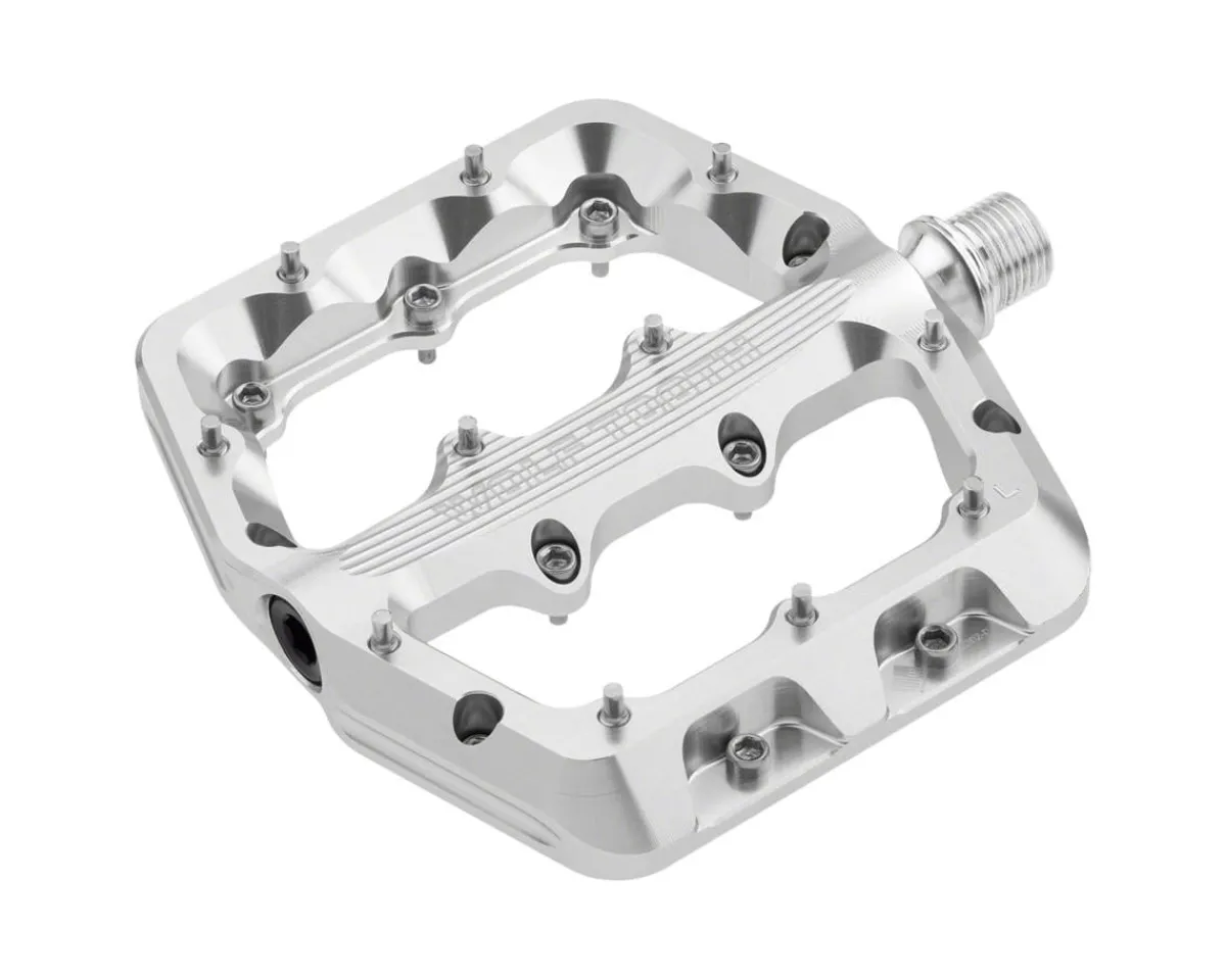 Wolf Tooth Components Pedals & Cleats|Waveform Platform Pedals (Raw Silver) (L)