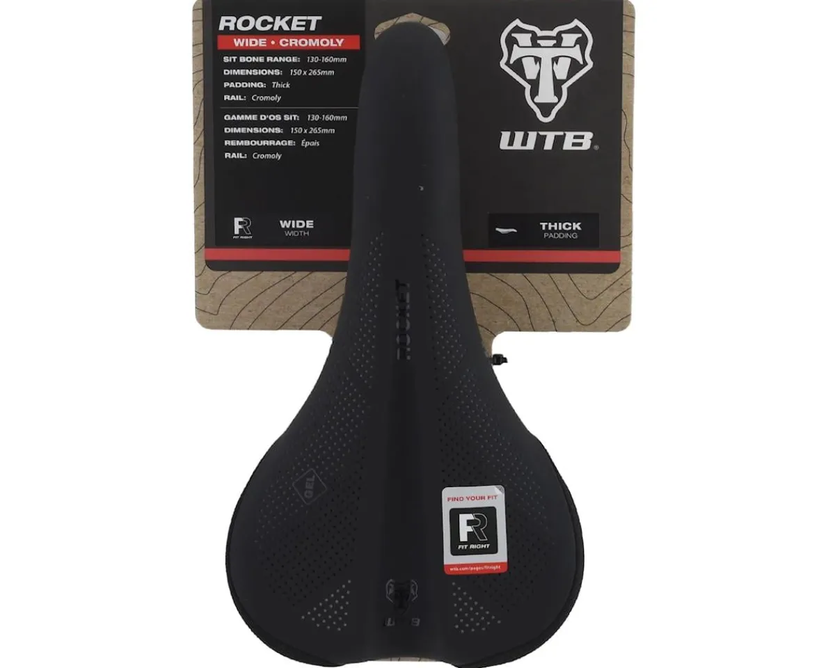 WTB Saddles & Seats|Rocket Saddle (Black) (Chromoly Rails) (Wide) (150mm)