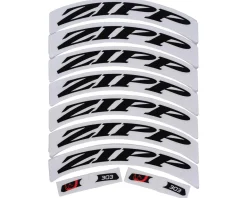 Zipp Frame Protection & Decals|Decal Set (303 Matte Black Logo) (Complete for One Wheel)